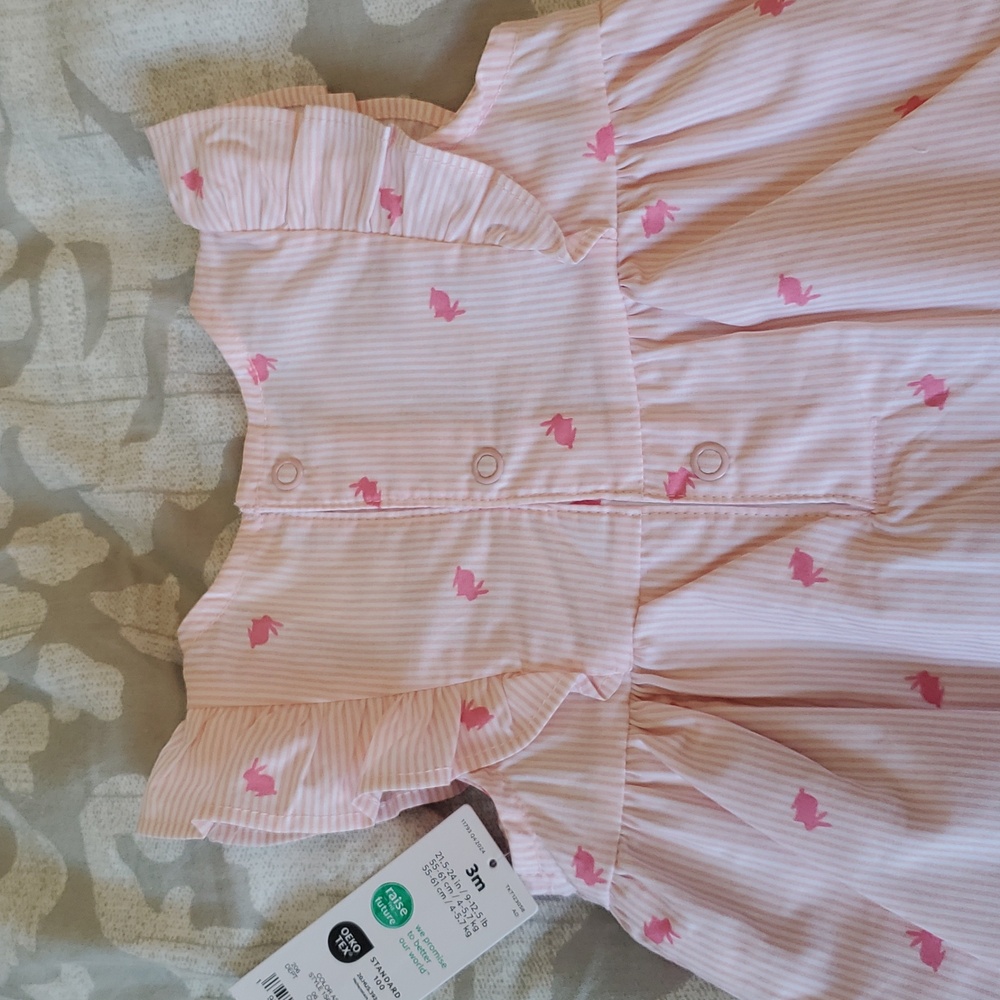 Pink Bunny Ruffled Baby Romper - Picture 4 of 7
